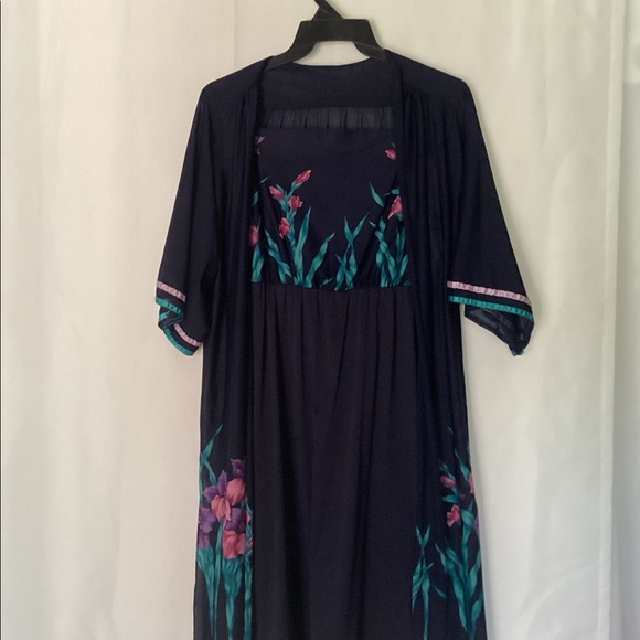 Navy floral summer dress with light cardigan ☀️🍉 - Picture 10 of 11